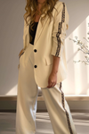 Ladies Lapel Splicing Print Vertical Pattern Temperament Commuting Suit