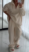 Womens Lapel Stitching Plush Casual Suit