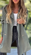 Womens Lapel Temperament Casual Windbreaker