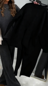 Women Round Neck Solid Color Casual Suit