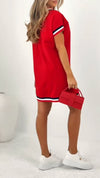 Women's V-neck Contrasting Edge Casual Dress