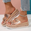 Women's Silver Zipper Hollow Fashion Sandals
