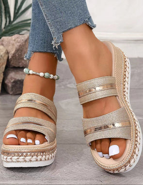 Women's Silver Zipper Hollow Fashion Sandals