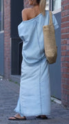Women's Round Neck Tencel Denim Casual Suit