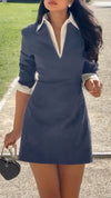 Ladies' Lapel Temperament Commuting Dress