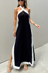 Ladies' Neck Hanging Hollow Slit Casual Temperament Dress
