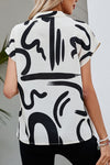 Ladies' V-neck Printed Casual Tops