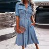 Ladies' Lapel Buckle Casual Temperament Dress
