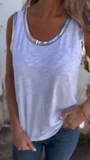 Ladies' Round Neck Spliced Casual Vest