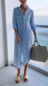 Ladies' Lapel Breasted Casual Dress