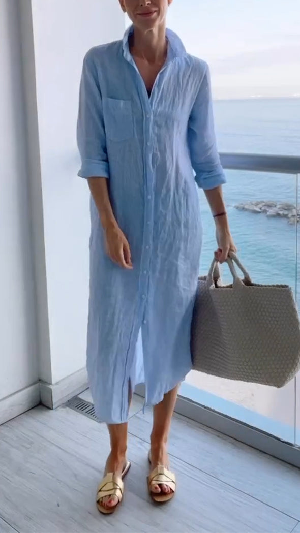 Ladies' Lapel Breasted Casual Dress