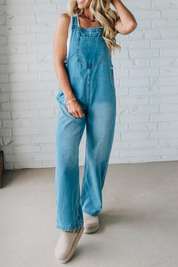 Women's Straps Washing Water Casual Jumpsuit