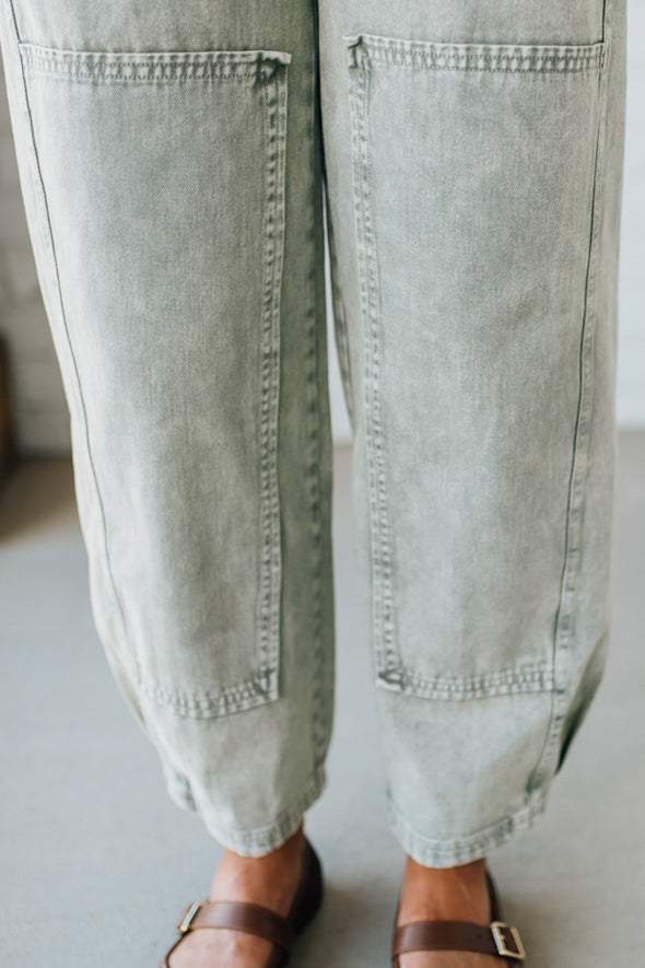 Ladies' Washed and Spliced Casual Jeans