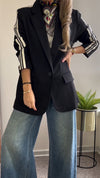 Ladies Collar Vertical Stripe Style Commuting Jacket