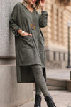 Women Round Neck Irregular Long Top+ Pants Casual Suit