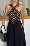 Ladies Patchwork Pattern Casual Dress