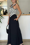 Ladies Patchwork Pattern Casual Dress