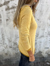Women U-neck Solid Color Casual Top