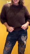 Women Round Neck Solid Color Casual Sweater