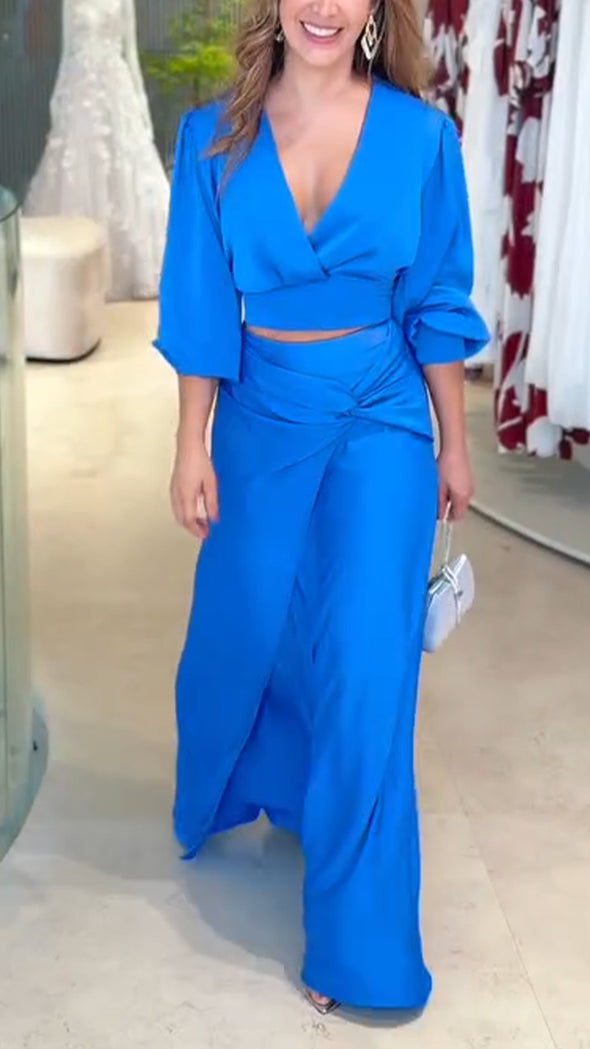 Women Solid Color Temperament Casual Suit