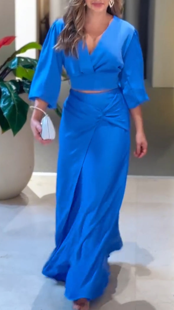 Women Solid Color Temperament Casual Suit