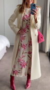 Womens Lapel Solid Color Temperament Casual Coat