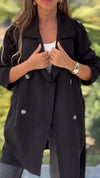 Womens Lapel Temperament Casual Windbreaker