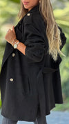 Womens Lapel Temperament Casual Windbreaker