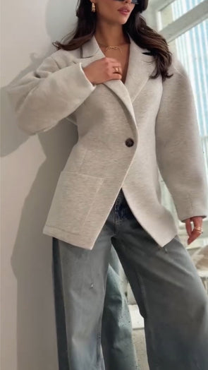 Womens Lapel Temperament Commuter Coat