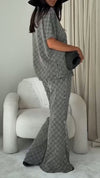 Women Lapel Breasted Top + Pants Casual Suit