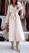 Women Lapel Temperament Casual Windbreaker