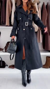 Women Lapel Temperament Casual Windbreaker