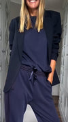Women Round Neck Suit + Casual Jacket