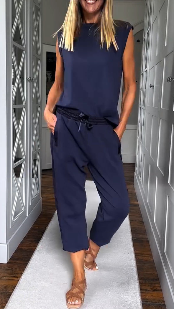 Women Round Neck Suit + Casual Jacket