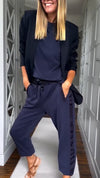 Women Round Neck Suit + Casual Jacket