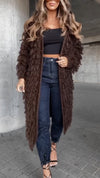 Womens Plush Casual Cardigan