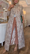 Womens Lapel Printed Temperament Casual Coat