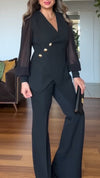 Womens V-neck Irregular Top + Pants Temperament Casual Suit