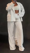 Women Lapel Ironing Jacket + Pants Temperament Casual Suit