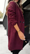 Womens Lapel Plush Casual Coat