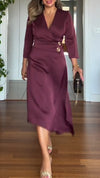 Womens V-neck Irregular Temperament Casual Dress