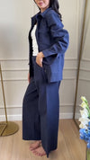 Womens Lapel Jacket + Pants Casual Set