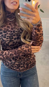Womens Round Neck Leopard Print Casual Top
