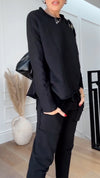 Women Round Neck Solid Color Casual Suit