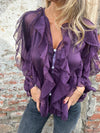 Ladies V-neck Patchwork Casual Top