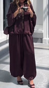 Ladies Collar Zipper Jacket+ Pants Casual Set