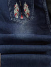 Women Wash Pocket Printed Casual Jeans