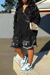 Women Lapel Breast Wash Wash Loose Casual Jumpsuit