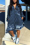 Women Lapel Breast Wash Wash Loose Casual Jumpsuit