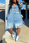 Women Lapel Breast Wash Wash Loose Casual Jumpsuit